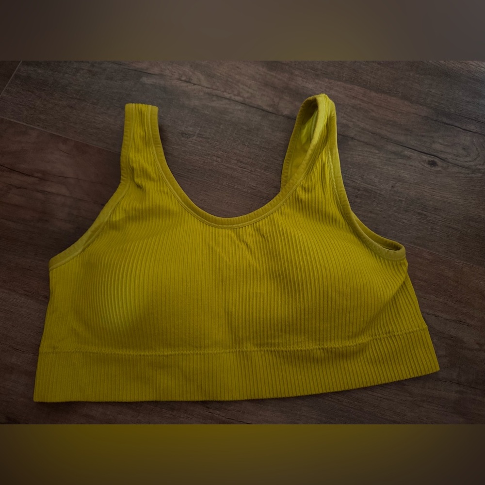 Torrid Vibrant Yellow Ribbed Sports Bra